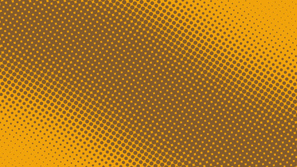 Orange and brown pop art retro background with halftone dots in comic style, vector illustration eps10