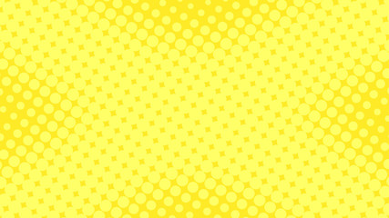Bright yellow pop art background in retro comic style with halftone dotted design, vector illustration eps10