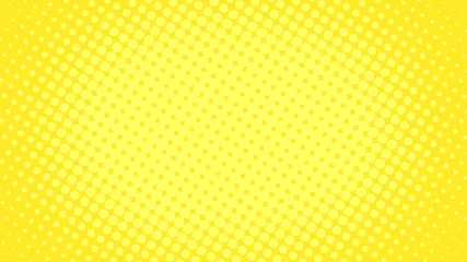 Fotobehang Yellow pop art retro background with halftone dots in comic style, vector illustration eps10 © stock_santa