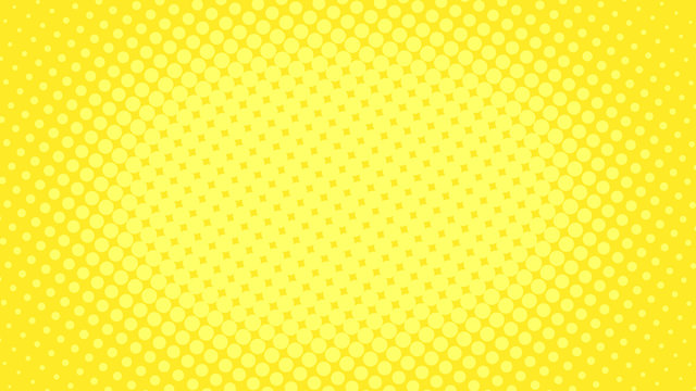 Yellow pop art retro background with halftone dots in comic style, vector illustration eps10