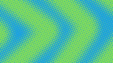 Green and blue pop art retro background with halftone dots in comic style, vector illustration eps10