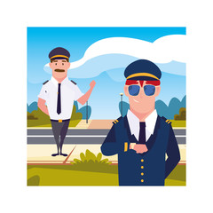 drivers inside frame vector design