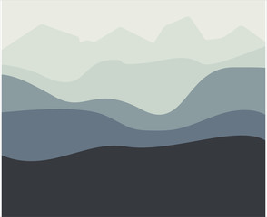 Fototapeta na wymiar Gradient mountains landscape background Vector design illustration