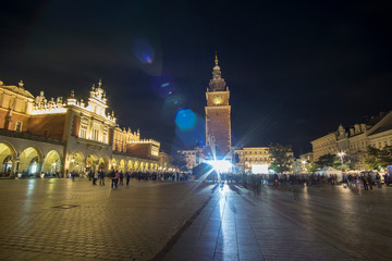 Fototapeta premium Krakow Market square by night