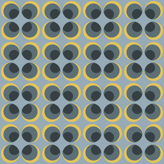 Abstract rounded repeated shapes. Vector seamless pattern.