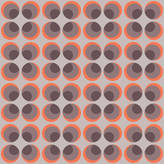 Abstract rounded repeated shapes. Vector seamless pattern.
