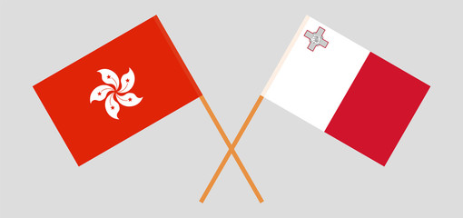 Hong Kong and Malta. Hongkong and Maltese flags