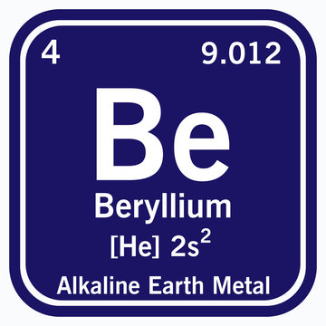 Beryllium Periodic Table of the Elements Vector illustration eps 10