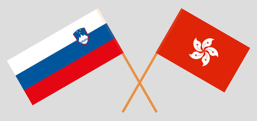 Hong Kong and Slovenia. Hongkong and Slovenian flags