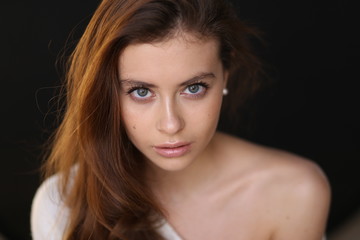 Fototapeta premium Beautiful young female brunette model
