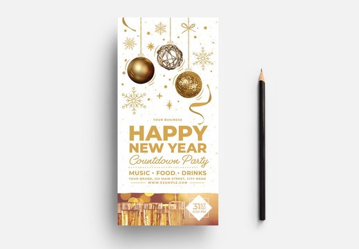 New Year's Eve Card Layout with Light Theme