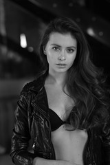 Beautiful young female brunette model