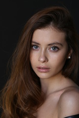 Fototapeta premium Beautiful young female brunette model