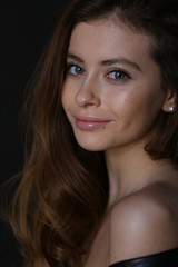 Obraz premium Beautiful young female brunette model