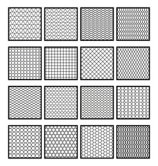 transparent net grid web pattern swatches set