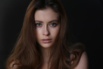 Fototapeta premium Beautiful young female brunette model