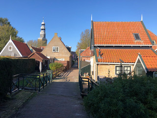 Old town of Hindeloopen during autumn