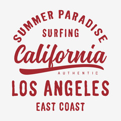 Surfing Theme. Vintage Design for T Shirt. Print, Logo, Poster. Vector Illustration.