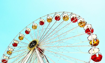Close up of a Ferris Wheel at a fun fair