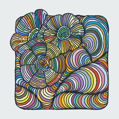 Doodle hand-drawn flower abstract background. Ink sketch texture, rough hatching drawing image