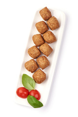 Chicken meatballs, isolated on white background