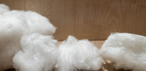 Sterile medical cotton wool. Cotton wool in the close-up