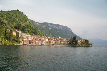 Fototapeta na wymiar Varenna in Como lake Lombardy Italy on April 15, 2017