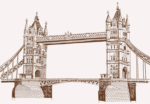 How To Draw Tower Bridge London 