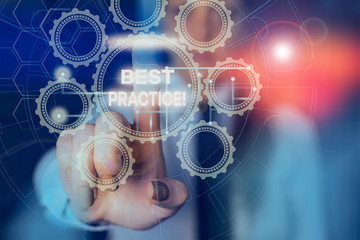 Word writing text Best Practice. Business photo showcasing commercial procedures accepted...
