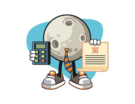 recommend clip art: Moon accountant cartoon. Mascot Character vector.
