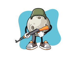 Obraz premium Moon soldier cartoon. Mascot Character vector.