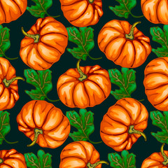 Autumn harvest. Pumpkins. Vector illustration on a white background executed in a realistic style.