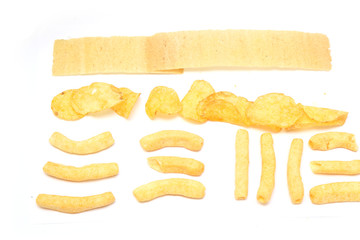 different potatoes chips