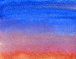 watercolor background of evening sky