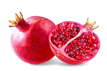 Pomegranate fruit on a white isolated background