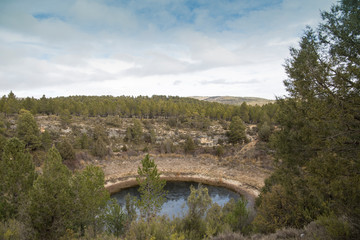 Torcas or dolinas lakes in Cuenca Castile La Mancha Spain