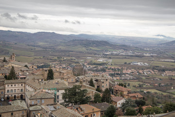 Orvieto medieval town panoramic aerial view. Umbria, Italy, Europe
