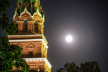 Moscow Kremlin at moon night