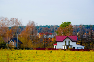 Landscape with the image of autumn russian country side