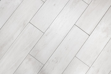 Wooden Floor texture. White tiles floor background.