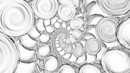 Scribble White Discs Fractal Background