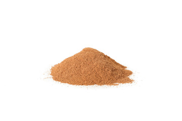 Cinnamon powder isolated on white background. Sweet spice