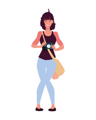 Woman taking picture vector design