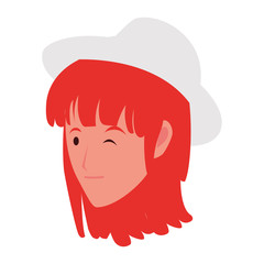 Isolated woman head vector design