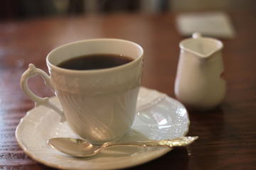 European cup of hot coffee in Tokyo