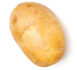 potato isolated over white background. Top view, flat lay..