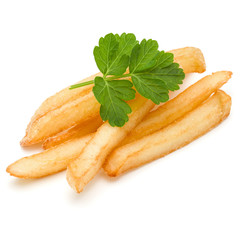 French Fried Potatoes isolated over white background.