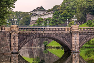Fototapeta na wymiar The Nijubashi Bridge leading to Imperial Palace