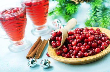 cranberry drink and berries