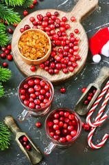 cranberry drink and berries